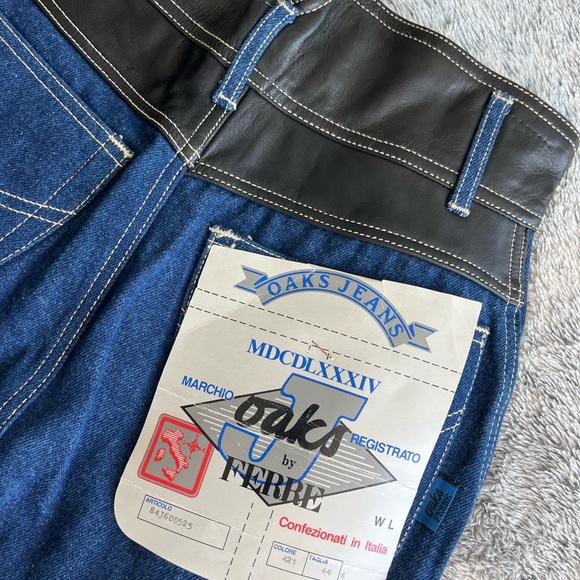 GIANFRANCO FERRE Vintage RARE 80s Denim Mini Skirt Oaks by Ferre - Picture 6 of 7